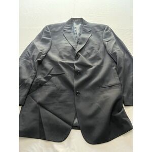 Men's Hugo Boss Lana Wool Solid Black Sport Coat Blazer Natural Stretch 42L